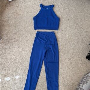 Aerie Blue Leggings and Crop Top Set